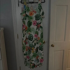 Tropical Floral Print Dress